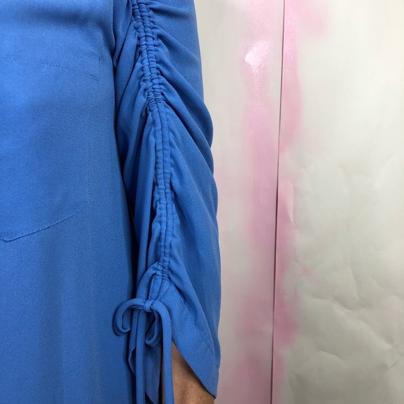 Nanette Lepore Button Down Drawstring Pockets Blou - Picture 2 of 8